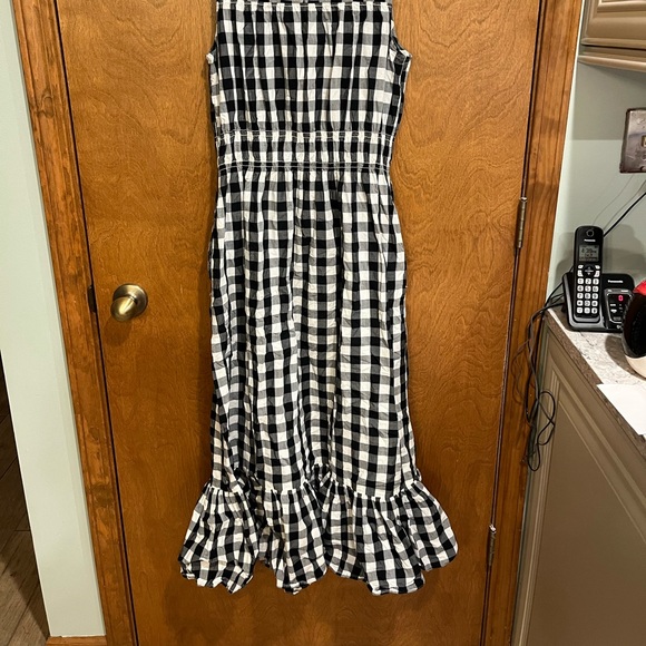 A NEW DAY black & white checked high neck midi dress with ruffle accent - Picture 7 of 7